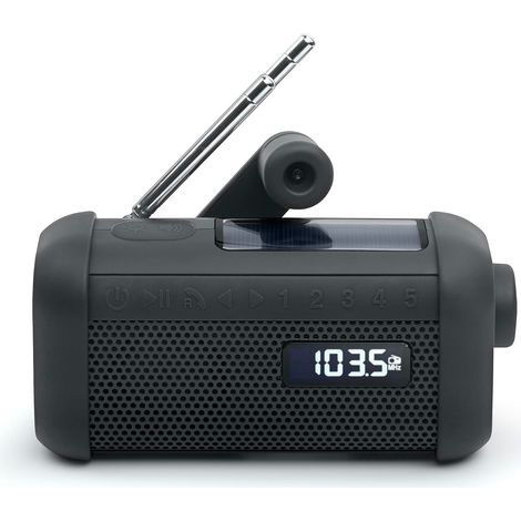 Radio Portatile - MUSE - MH-08 MB - Alimentazione Dynamo/Solare - Bluetooth/NFC - Luce/Sirena/Orologio