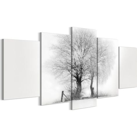 Quadro su tela italiana 100 x 50 cm pentattico - stile minimalista - natura Quadro su tela italiana 150 x 75 cm pentattico - stile minimalista - natura (1/5)