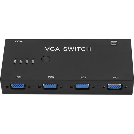 Répartiteur VGA 4 entrées 1 sortie, convertisseur vidéo, accessoire informatique, résolution 1920 x 1080 pour écran HD (1/5)