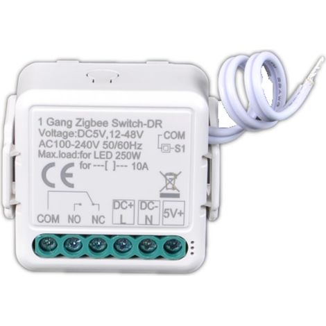 Module Relais d'Interrupteur à Contact Sec ZigBee, Sans Fil, DC 12/24V AC 100-240V, Compatible avec (1/5)