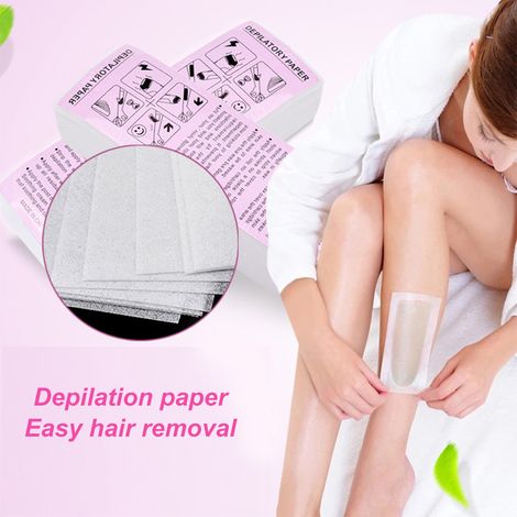 100 Bandes Non Tissées Épilation Papier Rouleau Cire Corps Jambes Bras Visage Réutilisable Peau Sensible (1/5)