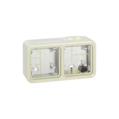 Legrand 069690 - White modular Prog Plexo bit box - 2 horizontal stations
