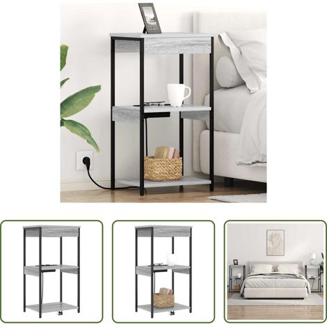 Rangement chambre - Cabinet de chevet Gris Sonoma 41 x 31 x 76 cm Bois d'ingénierie (1/5)