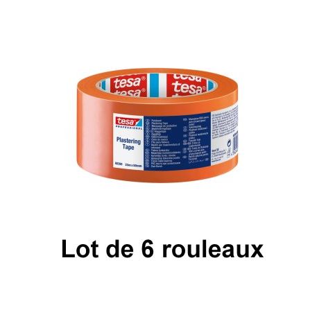Ruban PVC orange standard, 50 mm x 33 m - tesa® 60399 - Lot de 6 rouleaux