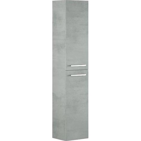 Meuble de salle de bain avec 2 tiroirs et miroir 80 x 57 x 45 cm Gris ciment (sans lavabo) (1/4)
