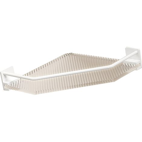 Étagère de douche d'angle en acrylique, sans perçage, grande capacité, pour salle de bain, dortoir, cuisine, triangle, blanche, simple couche. Organisateur de douche pour salle de bain, dortoir, cuisi