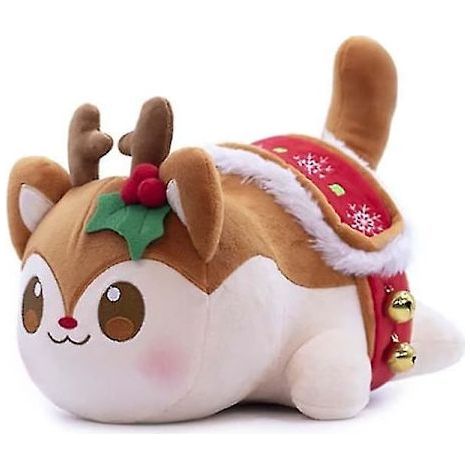 Peluche Chat Aphmau Meows - Chat en peluche doux Meemeow en forme de donut, peluche kawaii frites et cheeseburger, cadeau de Noël - FA -Renne (1/4)