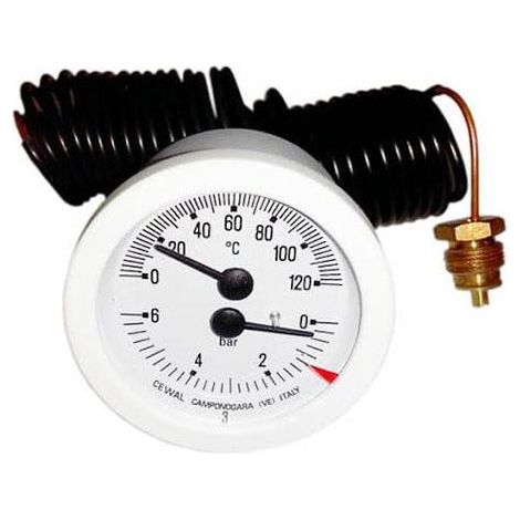 Termohidrometro d:52mm 0-6 0/120 14x1 Ferroli blanco