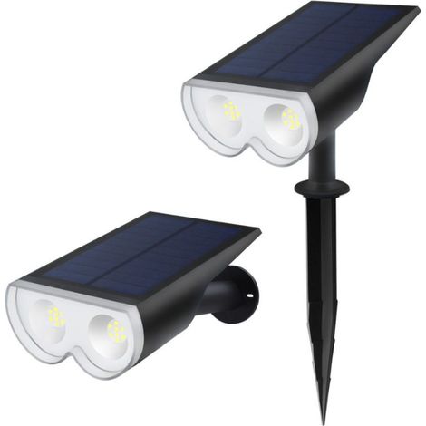 Projecteur LED solaire - Mural ou piquet - 3 W - IP65 - 300 lm - Noir - Wolix - 401047 - Xeta