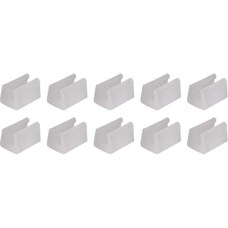 11mm Dia Fixation Plastique Meuble Pied Patin 20pcs U-Forme Blanc (1/5)