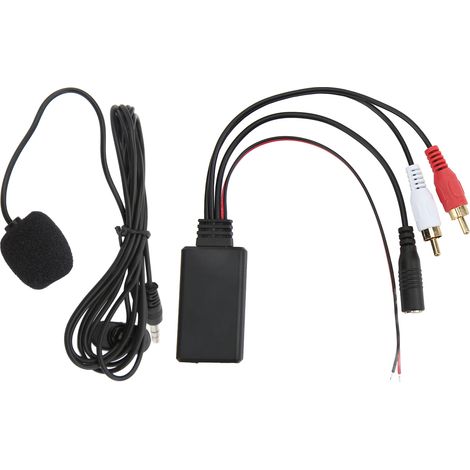 Adaptateur Bluetooth Voiture AUX IN Câble Microphone Mains Libres pour Autoradio Pioneer Sortie 2 RCA Audio (1/5)