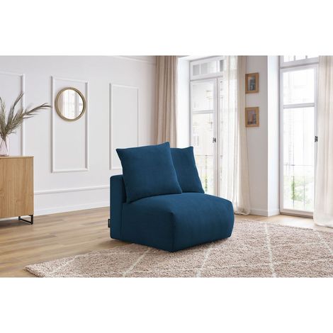 BOBOCHIC - Chauffeuse 1 place sans accoudoir pour canapé modulable VOLTAIRE Bleu foncé (1/5)