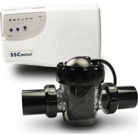 Électrolyseur de piscine SSC Mini – Production chlore 25 g/h – Volume max 90 m³ – Cellule transparente autonettoyante – Installation facile 50/63 mm – Poolstyle