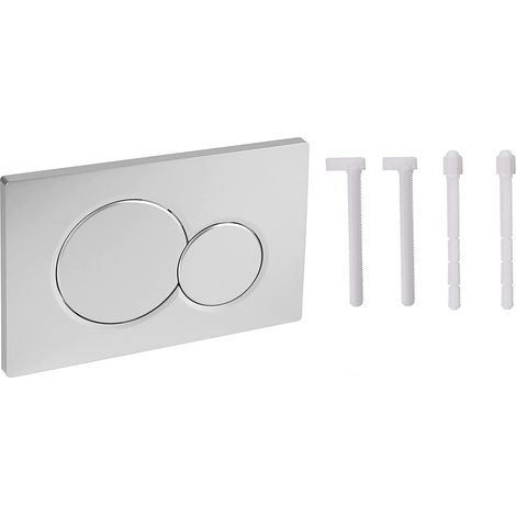 Double plaque d'actionnement avant de chasse d'eau, compatible avec plaque d'actionnement Geberit 115.770.11.5, argent mat/gris (1/4)