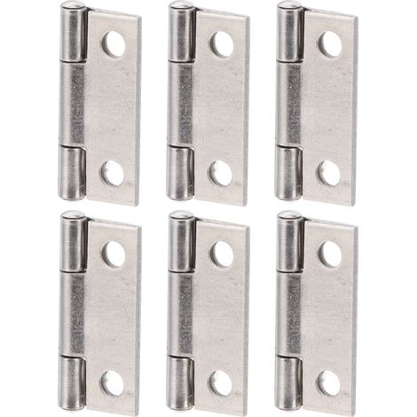 Lot de 10 charnières de 2,5 cm (1 po) en acier inoxydable 304, charnières à paumelle pliables à 4 trous pour portes de coffres marins et d'armoires (1/5)