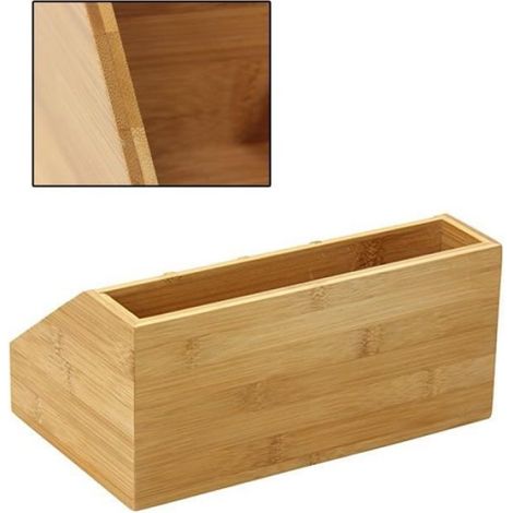Organiseur de Fournitures de Bureau Multimédia, Porte-Lettres en Bambou (1/4)