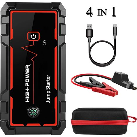 Démarreur voiture Urgence, Booster Batterie, 6000A, Alimentation démarrage 4 en 1, 150PSI, -4 à 140 °F, Collier serrage intelligent (1/5)