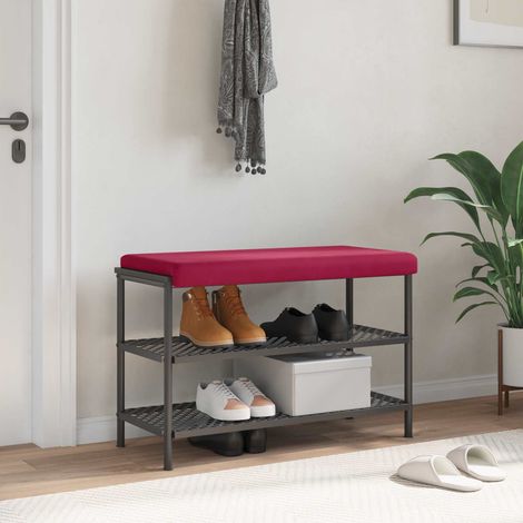 vidaXL Cojín de banco Terciopelo Rojo vino Profundidad 35 cm (1/5)