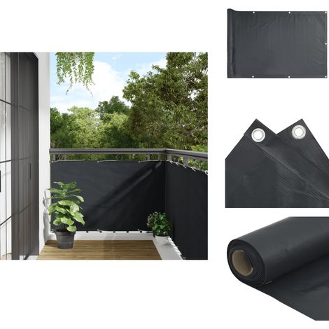 Balkon-Sichtschutz Anthrazit 90x500 cm Oxford-Gewebe - Balkon Sichtschutz - Windschutz Für Balkon - Privatsphäre Balkon - Wasserabweisend - UV Schutz (1/5)