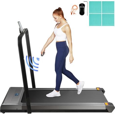 VEVOR Tapis de Marche Electrique 36x112 cm Tapis de Course Electrique Capacite 100 kg Silencieux Motorise Portable avec Telecommande Affichage Numerique LED avec Barre deAppui pour Maison Bureau Gym