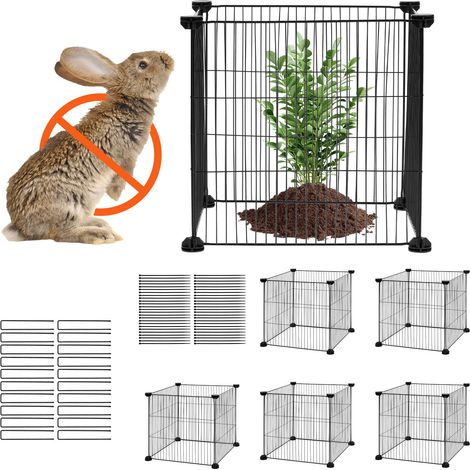 Protecteur de plantes 5 pièces, 15,35'' x 15,35'', grillage métallique anti-animaux, pour fleurs et légumes, éloigne lapins, poules, écureuils. (1/5)