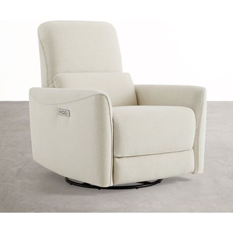 Fauteuil relax électrique pivotant 270° – USB/Type-C, en tissu,dossier 135°, charge 159 kg-Beige (1/5)