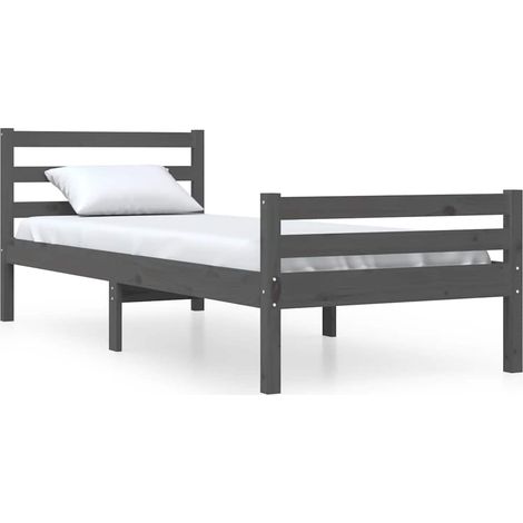 Maison Exclusive - Massivholzbett Grau 100x200 cm