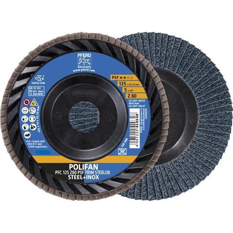 Fächerscheibe TRIM STEELOX Ø 125 mm Körnung 80 konisch Zirkonkorund Z (1/4)