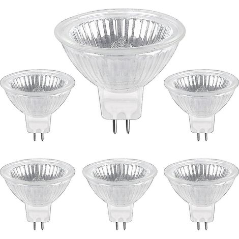 Ampoule halogène GU5.3 50 W 12 V, 800 lm blanc chaud 2700 K, dimmable, ampoule spot halogène MR16, lot de 6 (1/5)