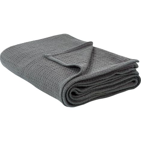 Tagesdecke RAGALA Baumwolle 200 x 220 cm Dunkelgrau