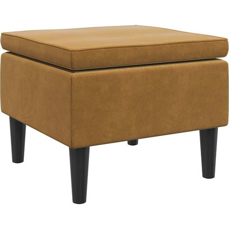 vidaXL Taburete con patas de madera terciopelo marrón (1/2)