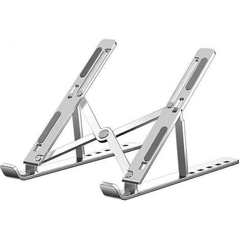 Laptop-Halterung aus Aluminiumlegierung, faltbar, verstellbar, mit Hebe- und Kühlfunktion, tragbar, Großhandel, Silber