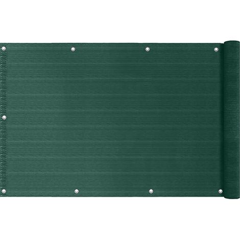 Telo Copribalcone Ombreggiante 90% con Occhielli 90x500 Cm per Privacy e Protezione Esterno Frangivista Verde (1/5)