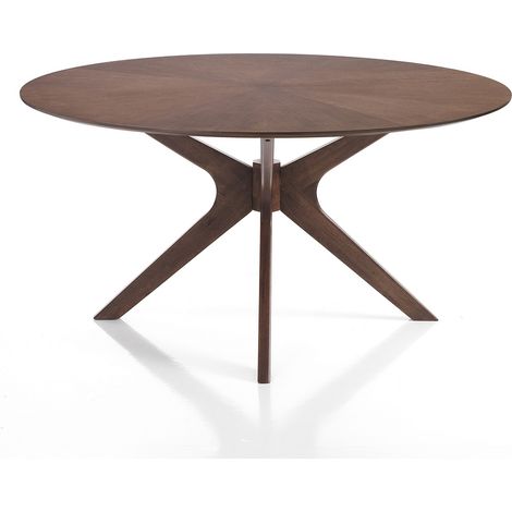 Runder Esstisch aus Nussbaumholz 137x75cm Leon (1/5)