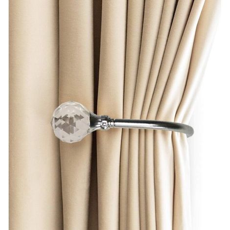 Curtain Tiebacks, Wall Hooks, Metal U Curtain Tiebacks, Metal Curtain, 2 Pack (Silver)