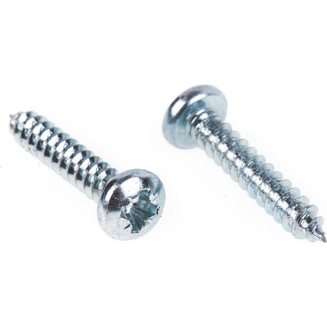 Vis autotaraudeuse RS PRO, N°6 x 19mm, tête Cylindrique, en Acier ( Prix pour Boîte de 100 )