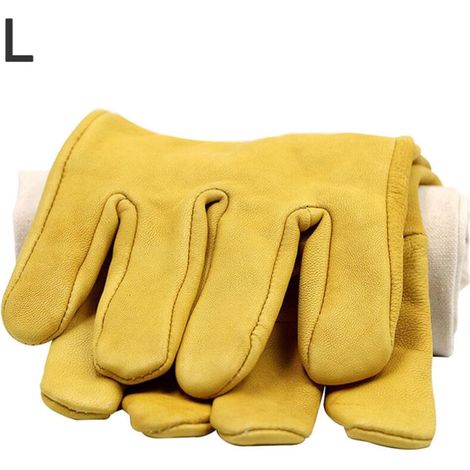 Gants de Protection Apicole Anti-Piqûre Étanche Taille L Jaune - KZQ