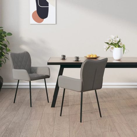 Sillas de comedor giratorias 2 unidades tela gris claro vidaXL (1/5)