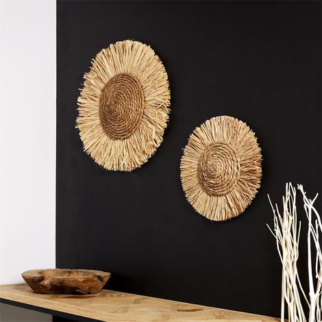 Décoration murale ronde 26cm – Style naturel – Apportez une touche chaleureuse à votre intérieur – Ambiance accueillante