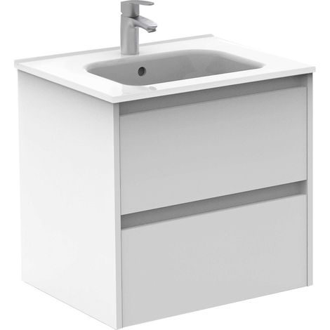 ROYO SANSA Mueble de Baño con Lavabo 2 Cajones Blanco Brillo - Medida: 60 CMS - ref: C0072477 (1/2)