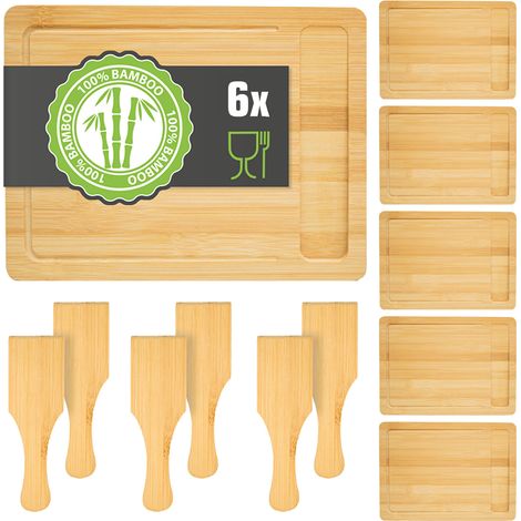 Set d'Assiettes à Raclette 6 Personnes - 30x22 Planche à Raclette avec Spatule (1/5)