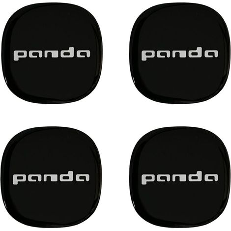 Adesivi 3D Copricerchi Fiat Panda, Diametro 52 mm - Confezione: 4 PEZZI - Colore: NERO