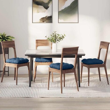 Sitzkissen 4 pcs Blau 40 x 40 x 12 cm Stoff
