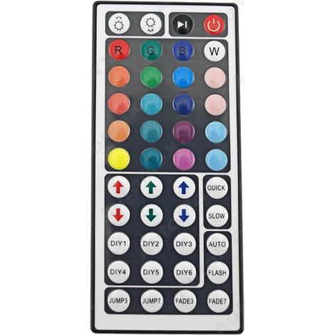 Télécommande sans fil 44 touches RF RGB 5-24V pour voiture avec LED infrarouge. (1/4)
