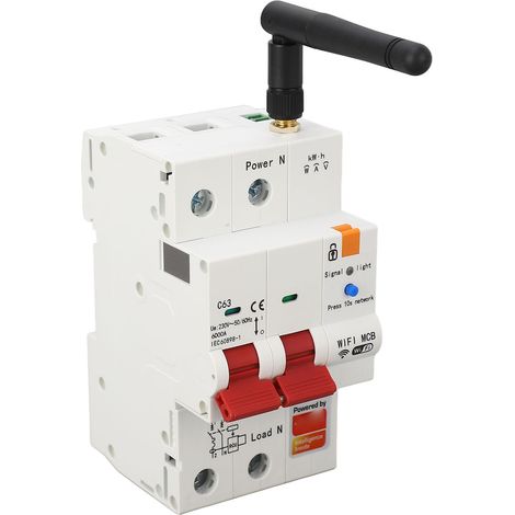 Disjoncteur WiFi 2P Intelligent, Commutateur à Distance par Application Téléphone pour Tuya et RS485, AC230V 50/60Hz 63A (1/5)