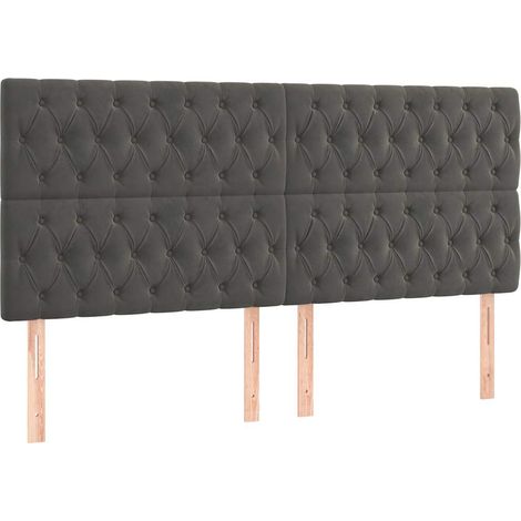 Maison Exclusive - Čelo postele tmavě šedé 180x7x118/128 cm sametové (1/5)