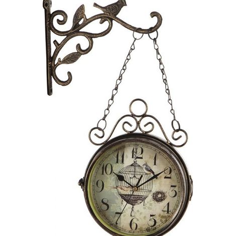 Horloge Murale Rétro - Cadran Double Face - Mécanisme Quartz Silencieux - Diamètre 19 cm - Pour Salon Chambre Bureau (1/5)