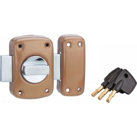 Serratura a pomolo 7310 per porta d'ingresso, cilindro a pompa Ø23x40mm, bronzo, 3 chiavi - Serrurerie de Picardie