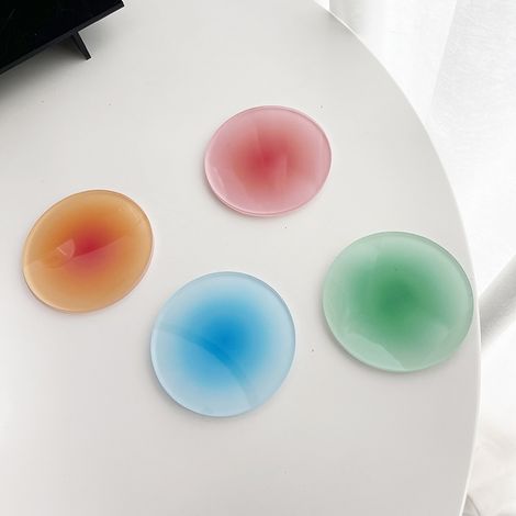 Dessous de verre en acrylique pour tasse à café, napperon rond et dégradé, thermo-isolant, tapis antidérapant pour bol de cuisineensemble de 4 pièces (1/5)