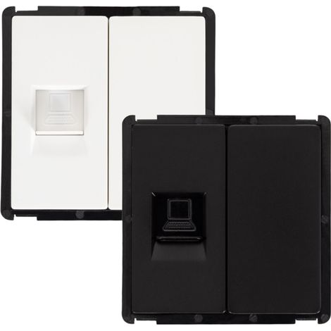 Toma RJ45 CAT 6 Internet + Tapa Ciega Modern Negro